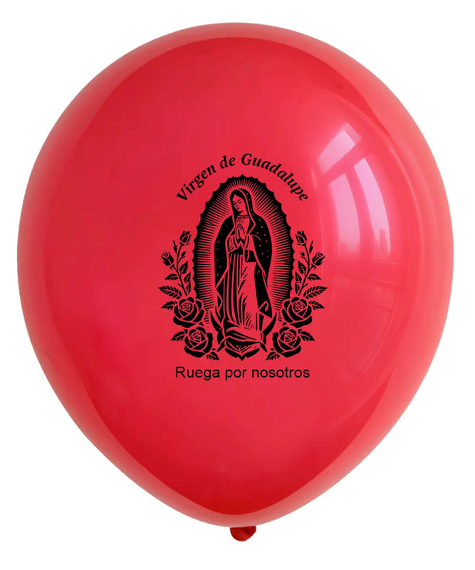 Virgen de Guadalupe  Ballons Set of 60 Pcs Green White and red