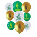 San Judas Tadeo Balloons Set, 60 pcs 12 Inch Green, White and Gold