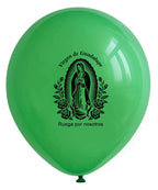 Virgen de Guadalupe  Ballons Set of 60 Pcs Green White and red