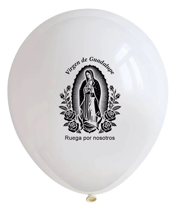Virgen de Guadalupe  Ballons Set of 60 Pcs Green White and red
